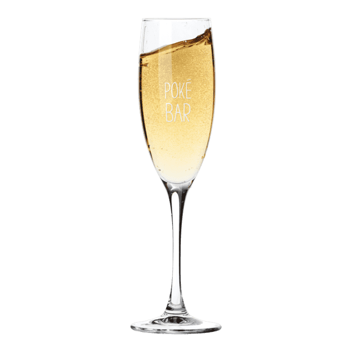Laat direct je eigen champagneglas graveren