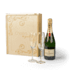 Champagne cadeaupakket met gegraveerde glazen!