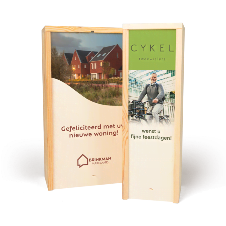 Kerstattentie personeel wijnkist