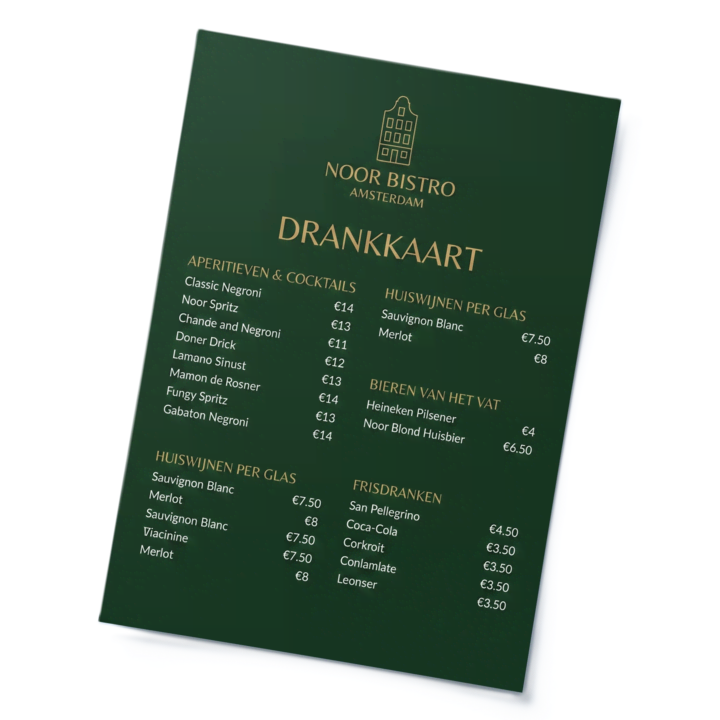 Online menukaarten maken en drukken