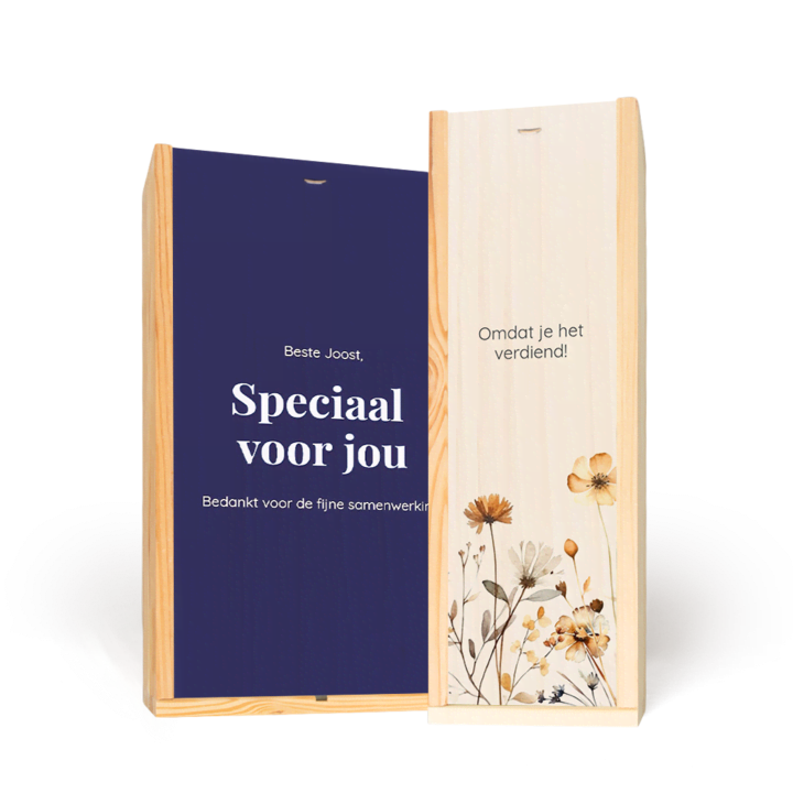 Champagnekist bedrukken: 1- of 2-vaks