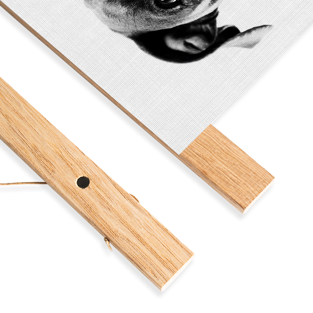 Foto op textielposter 100% katoen doek met latjes